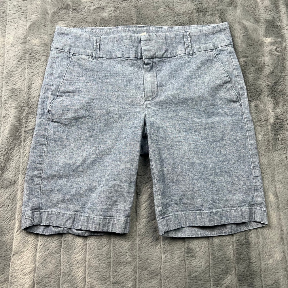 J.Crew Womens Chino Shorts Blue Cotton Stretch Size 6 G2552